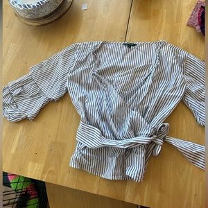 Ralph Lauren Women’s Black and White Striped Blouse